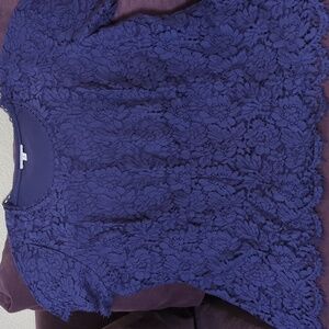 Isaac Mizrahi Live! Deep Purple Lace Top